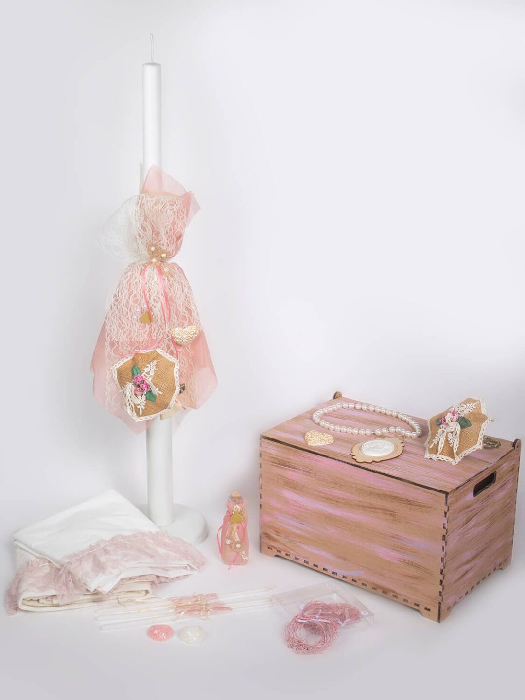 Σετ βάπτισης ξύλινο κουτί μικρή κυρία