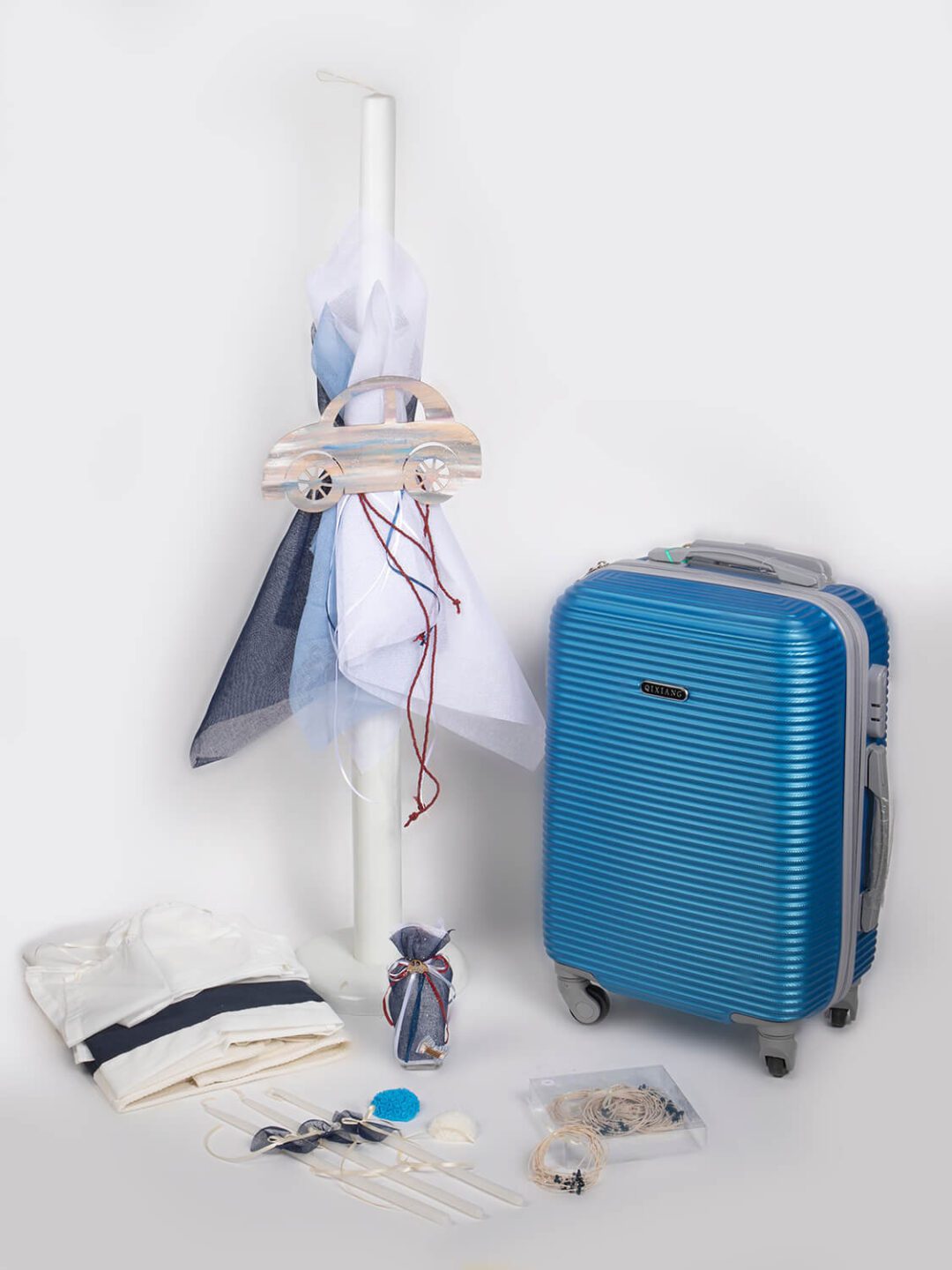 Σετ βάπτισης βαλίτσα ταξιδιού με θέμα αυτοκινητάκι