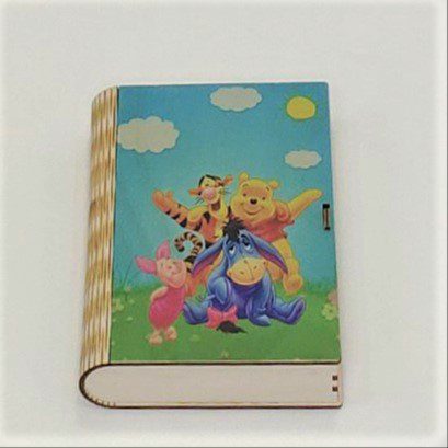 Μπομπονιέρα βάπτισης ξύλινο κουτάκι με ψηφιακή εκτύπωση του θέματος