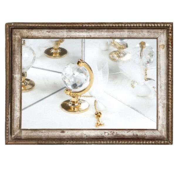 Μπομπονιέρα με κρυστάλλινη Υδρόγειο σφαίρα επιχρυσωμένη με 24 καράτια